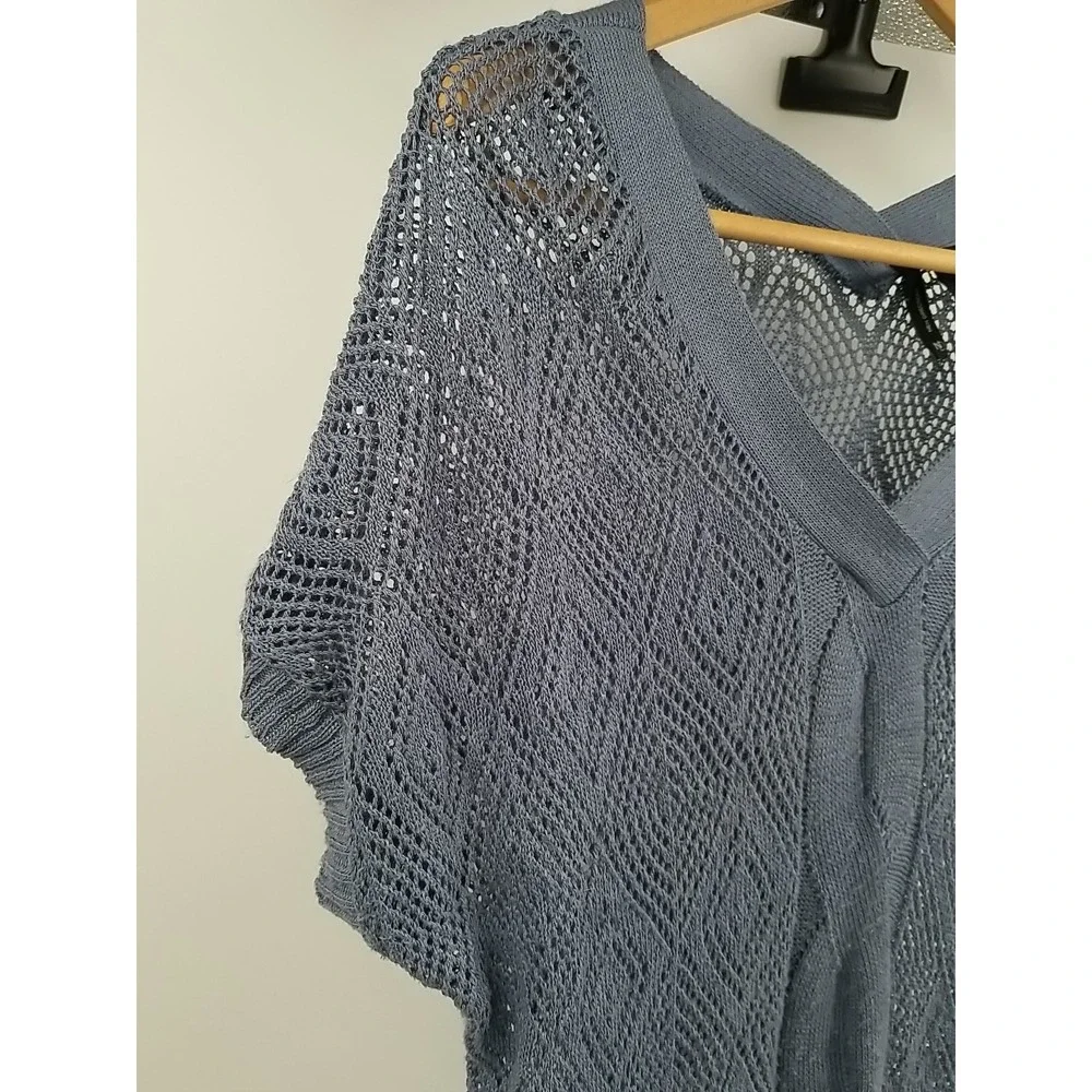New Directions Womans Blue‎ XL Lace Cardigan Closed Pull Over - Picture 2 of 5